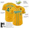 Custom Gold Kelly Green-White Authentic Baseball Jersey