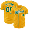 Custom Gold Kelly Green-White Authentic Baseball Jersey