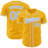 Custom Gold Light Blue-White Authentic Baseball Jersey