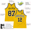 Custom Gold Black Pinstripe Black-White Authentic Basketball Jersey