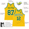 Custom Gold White Pinstripe Kelly Green Authentic Basketball Jersey