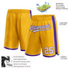 Custom Gold White-Purple Authentic Basketball Shorts