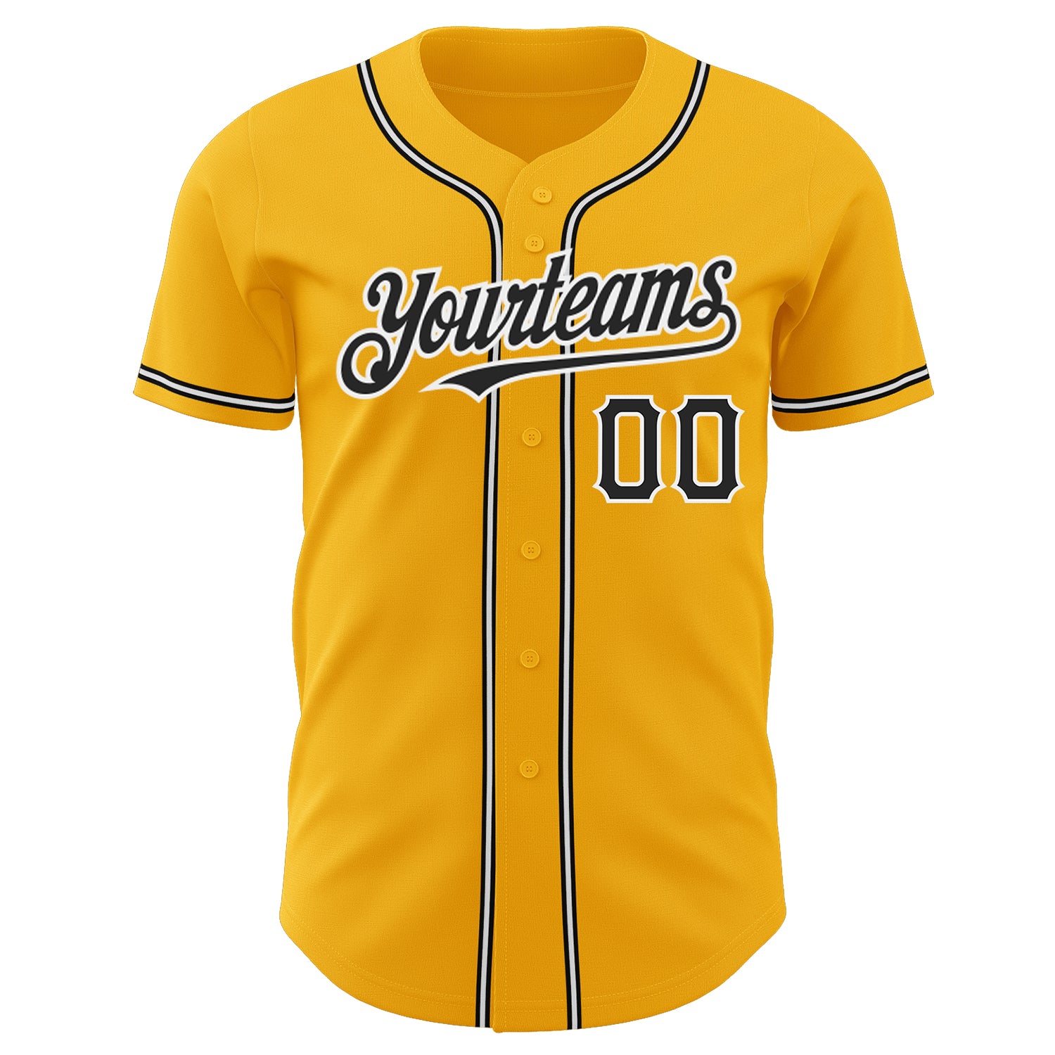 Custom Gold Baseball Jersey Light Blue-White Authentic - FansIdea