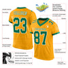 Custom Gold Kelly Green-White Mesh Authentic Football Jersey