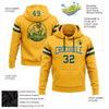 Custom Stitched Gold Green-White Football Pullover Sweatshirt Hoodie