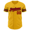 Custom Gold Red-Black Authentic Baseball Jersey