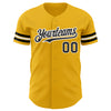 Custom Gold Black-White Authentic Baseball Jersey