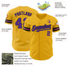 Custom Gold Purple-Black Authentic Baseball Jersey