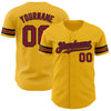 Custom Gold Crimson-Black Authentic Baseball Jersey