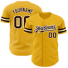 Custom Gold Brown-White Authentic Baseball Jersey