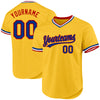 Custom Gold Royal-Red Authentic Throwback Baseball Jersey