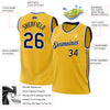 Custom Gold Navy-White Authentic Throwback Basketball Jersey