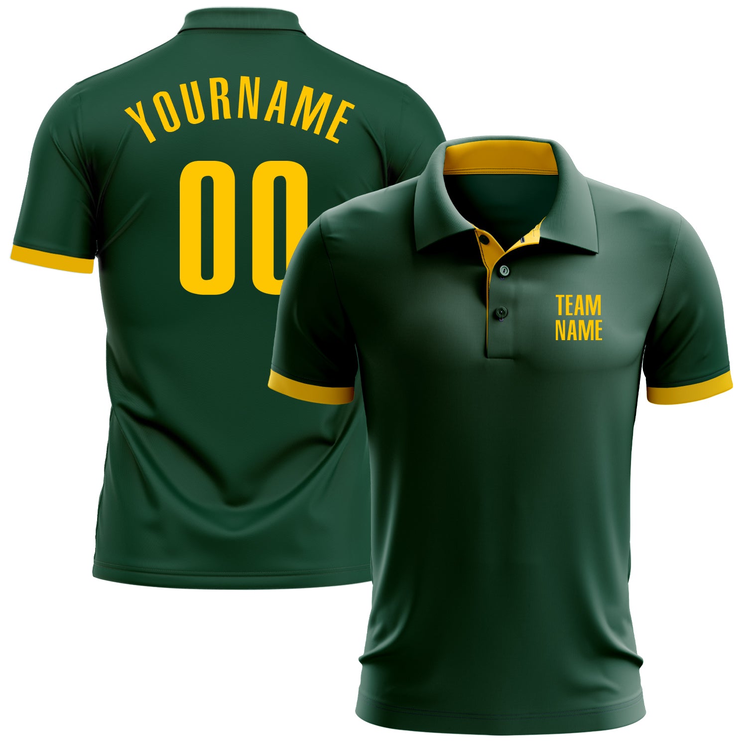 Custom Green Yellow Performance Golf Polo Shirt