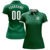 Custom Kelly Green White Performance Golf Polo Shirt