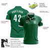 Custom Kelly Green White Performance Golf Polo Shirt