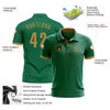 Custom Kelly Green Old Gold Performance Golf Polo Shirt