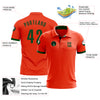 Custom Orange Green Performance Golf Polo Shirt