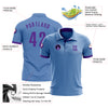 Custom Light Blue Purple Performance Golf Polo Shirt