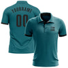 Custom Teal Black Performance Golf Polo Shirt