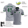 Custom Gray Green Performance Golf Polo Shirt