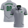 Custom Gray Green Performance Golf Polo Shirt