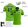 Custom Neon Green Black Performance Golf Polo Shirt