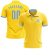 Custom Yellow Light Blue Performance Golf Polo Shirt