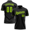 Custom Black Neon Green Performance Vapor Golf Polo Shirt