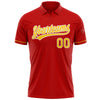 Custom Red Yellow-White Performance Vapor Golf Polo Shirt