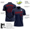 Custom Navy Navy-Red Performance Vapor Golf Polo Shirt