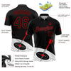 Custom Black Red 3D Pattern Design Dart Board Target Performance Golf Polo Shirt