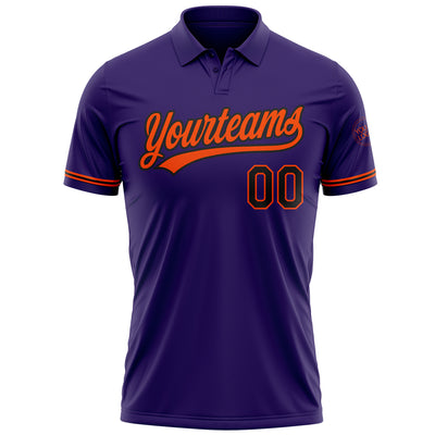 Custom Purple Black-Orange Performance Vapor Golf Polo Shirt