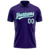 Custom Purple White-Teal Performance Vapor Golf Polo Shirt