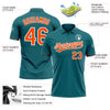 Custom Teal Orange-White Performance Vapor Golf Polo Shirt