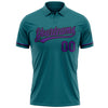 Custom Teal Purple-Black Performance Vapor Golf Polo Shirt