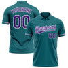 Custom Teal Purple-White Performance Vapor Golf Polo Shirt