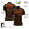 Custom Brown Orange Performance Vapor Golf Polo Shirt