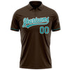 Custom Brown Teal-White Performance Vapor Golf Polo Shirt