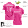 Custom Pink White Performance Vapor Golf Polo Shirt