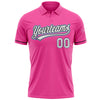 Custom Pink White Black-Light Blue Performance Vapor Golf Polo Shirt