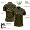 Custom Olive Camo-Navy Performance Vapor Salute To Service Golf Polo Shirt