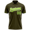 Custom Olive Neon Green-White Performance Vapor Salute To Service Golf Polo Shirt