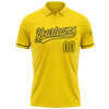 Custom Yellow Black Performance Vapor Golf Polo Shirt