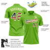 Custom Neon Green Vintage USA Flag-Cream Performance Vapor Golf Polo Shirt