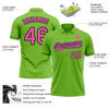 Custom Neon Green Pink-Navy Performance Vapor Golf Polo Shirt