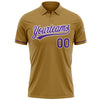 Custom Old Gold Purple-White Performance Vapor Golf Polo Shirt