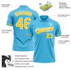 Custom Sky Blue Yellow-White Performance Vapor Golf Polo Shirt