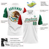 Custom White Kelly Green-Red Mexico Two Tone Performance Golf Polo Shirt