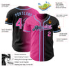 Custom Black Pink-Light Blue Authentic Gradient Fashion Baseball Jersey