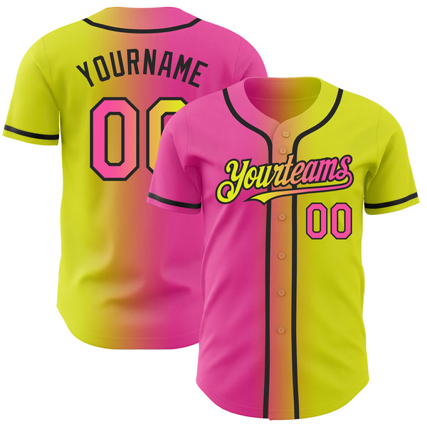 Custom Pink White-Black Authentic Fade Fashion Baseball Jersey in 2023